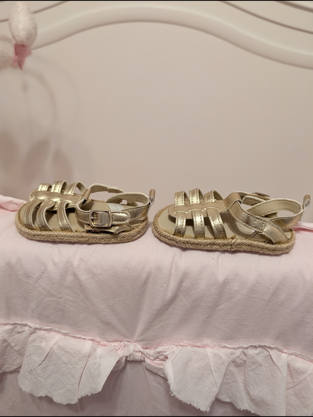 Carter's Baby Girls Gold Strappy Sandals - 9-12M - Picture 4 of 5